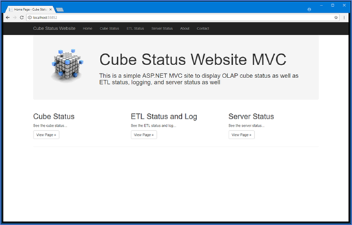 ASP.NET Cube Status Portal